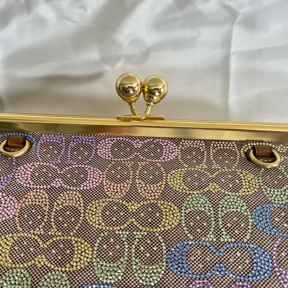 Coach Rainbow Crystal Kisslock Large Frame Bag #A11 - Picture 14 of 15